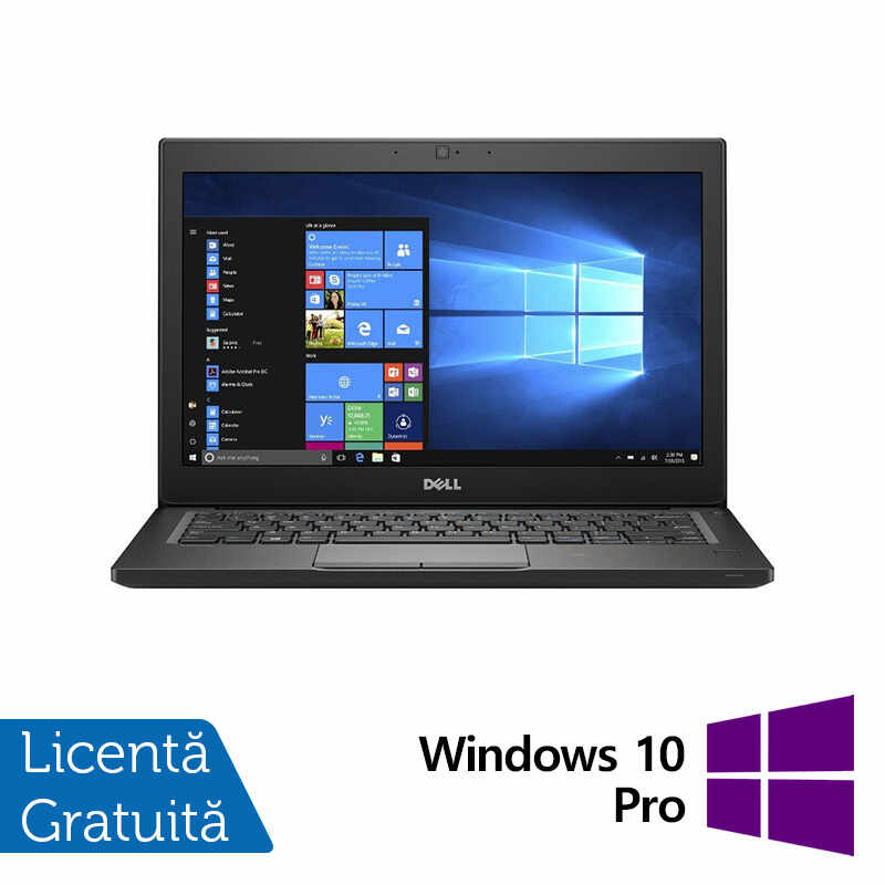 Laptop Refurbished DELL Latitude 7280, Intel Core i5-7300U 2.60 - 3.50GHz, 8GB DDR4, 256GB SSD, 12.5 Inch HD, Webcam + Windows 10 Pro