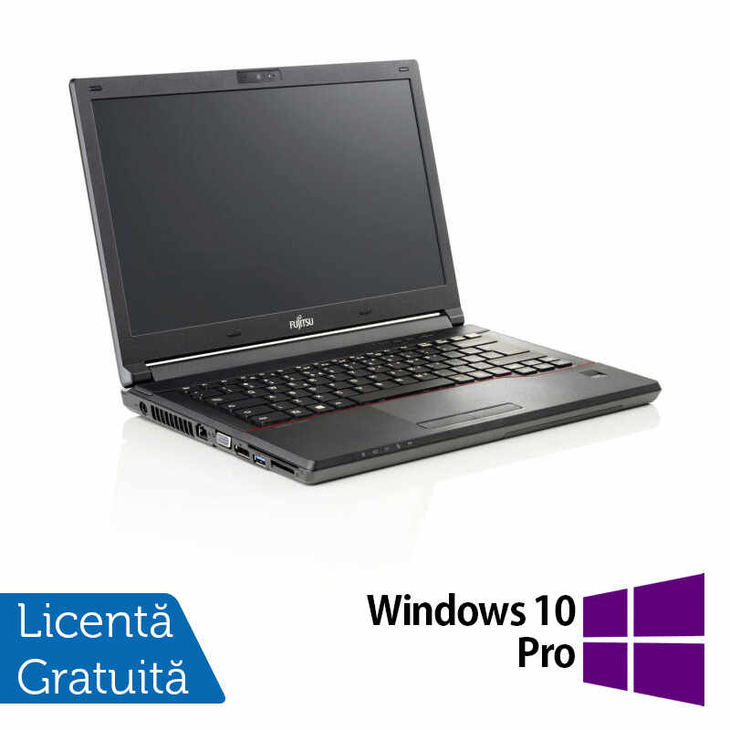Laptop Refurbished Fujitsu Lifebook E546, Intel Core i5-6700U 2.50 - 3.10GHz, 8GB DDR4, 256GB SSD, Webcam, 14 Inch HD + Windows 10 Pro