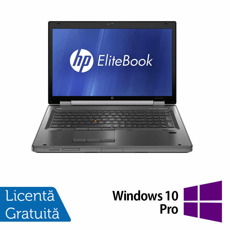 Laptop Second Hand HP EliteBook 8770w, Intel Core i7-3740QM 2.70GHz, 8GB DDR3, 256GB SSD, Nvidia Quadro K3000M 2GB, DVD-RW, 17.3 Inch Full HD, Webcam, Tastatura Numerica, Grad A-, Windows 10 Pro