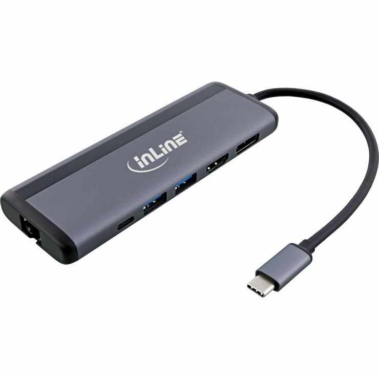 Docking station USB type C la HDMI 8K30Hz/Displayport/2xUSB-A/Gigabit LAN/micro SD+SD 100W, InLine IL33278B