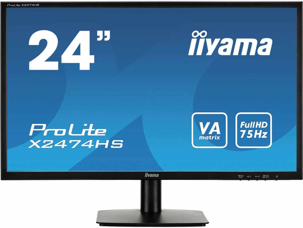 Monitor Second Hand Iiyama x2474HS, 24 Inch Full HD VA, VGA, HDMI, DisplayPort