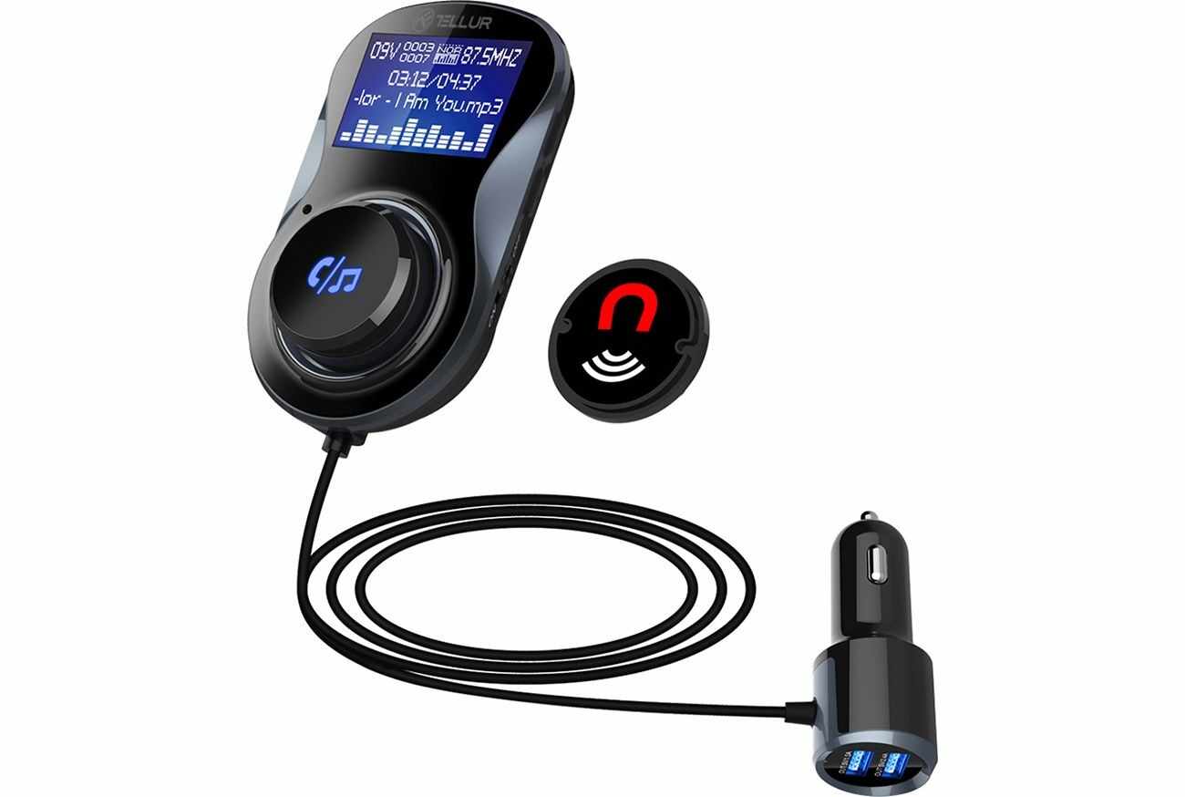 Handsfree BT Modulator FM MP3 Auto Techstar® BC30, microSD, USB QuickCharge 3.0, Negru