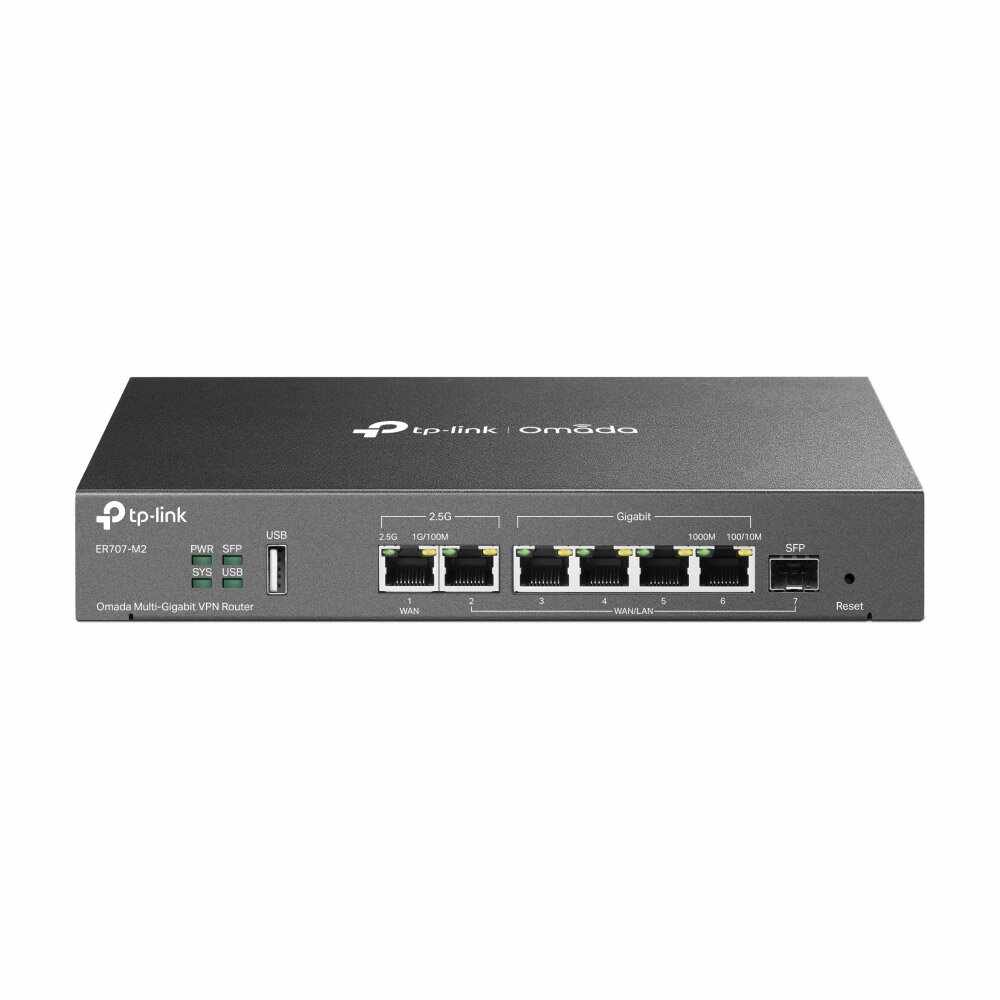 Router 7 porturi Multi-Gigabit TP-Link Omada ER707-M2, VPN, 2366.04 Mbps