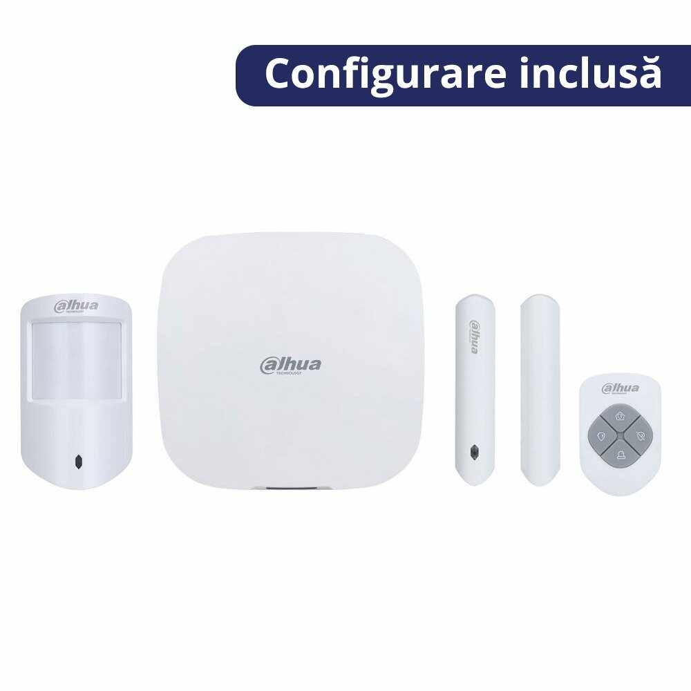 Sistem de alarma wireless Dahua ART-ARC3000H-03-FW2, 150 zone, 868 MHz, 4G/3G/GPRS si serviciu de configurare