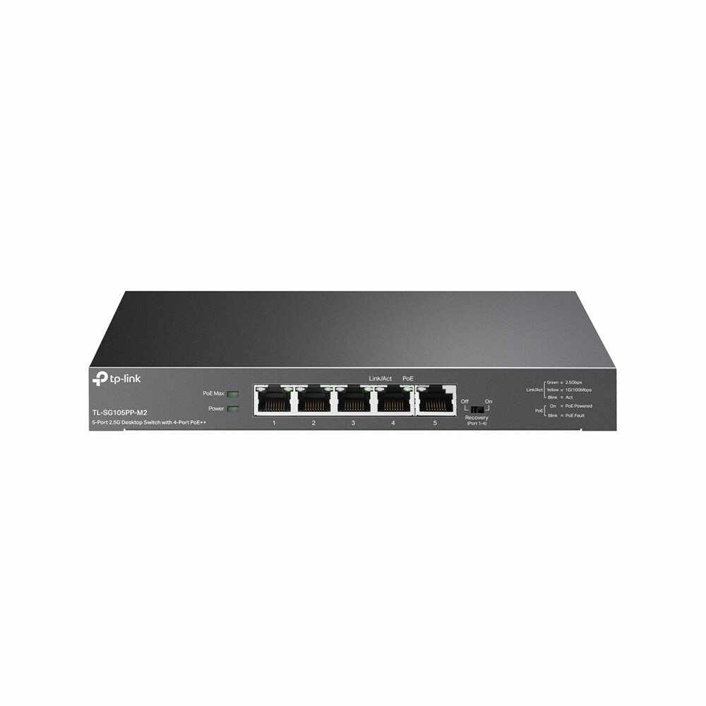 Switch cu 5 porturi TP-Link TL-SG105PP-M2, 25 Gbps, 18.6 Mpps, PoE, fara management 