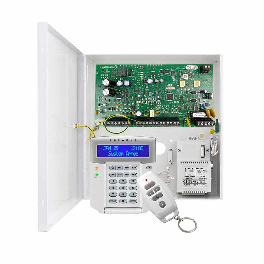 Centrala alarma antiefractie wireless Paradox Magellan MG 5050+K32LCD+REM25, 32 zone, 2 partitii, 256 evenimente