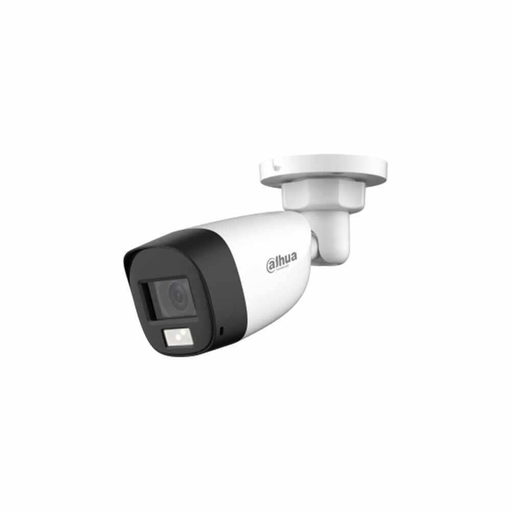 Camera supraveghere exterior cu iluminare duala Dahua Smart Dual Light HAC-HFW1500CL-IL-A-S2, 5 MP, IR/lumina alba 20 m, 2.8 mm, microfon