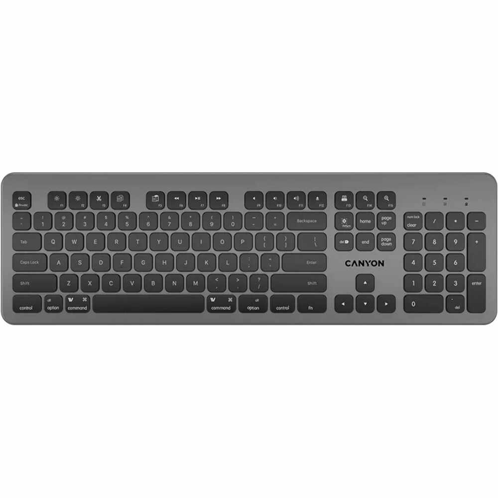Tastatura bluetooth Canyon CND-HBTK10-US, BT 5.1, Ultraslim, Culoare Negru