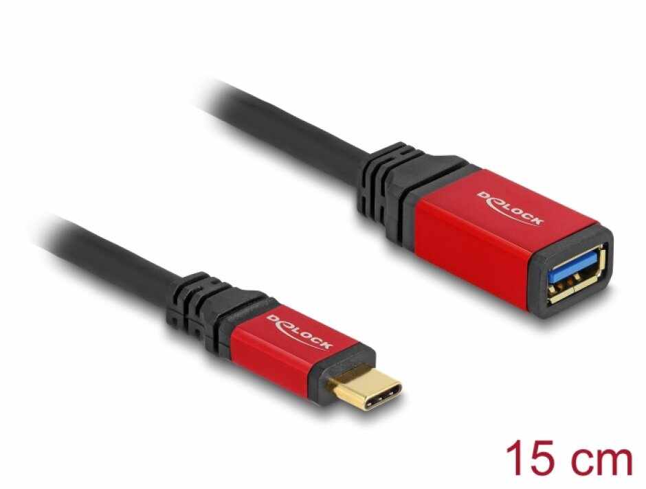 Adaptor USB 3.2 type C la USB-A T-M 0.15m, Delock 60172