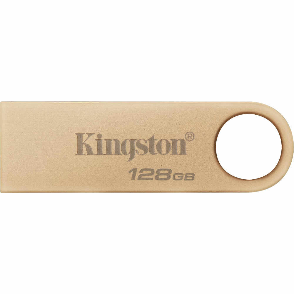 Memorie USB Kingston DTSE9G3, USB 3.2 Gen 1, 128 GB, Metalic, Auriu