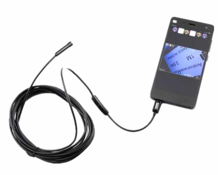 Camera Endoscop Inspectie Auto iUni SpyCam M2, lungime 2 m, rezistenta la apa, vedere la 90 de grade, Android si PC