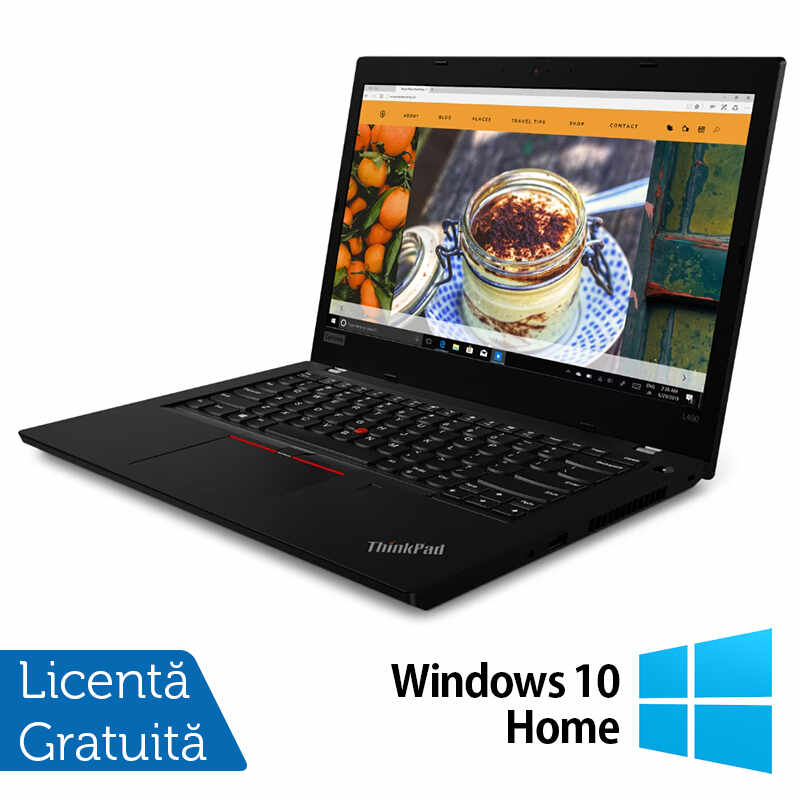 Laptop Refurbished LENOVO ThinkPad L490, Intel Core i5-8265U 1.60 - 3.90GHz, 8GB DDR4, 256GB SSD, 14 Inch Full HD, Webcam + Windows 10 Home