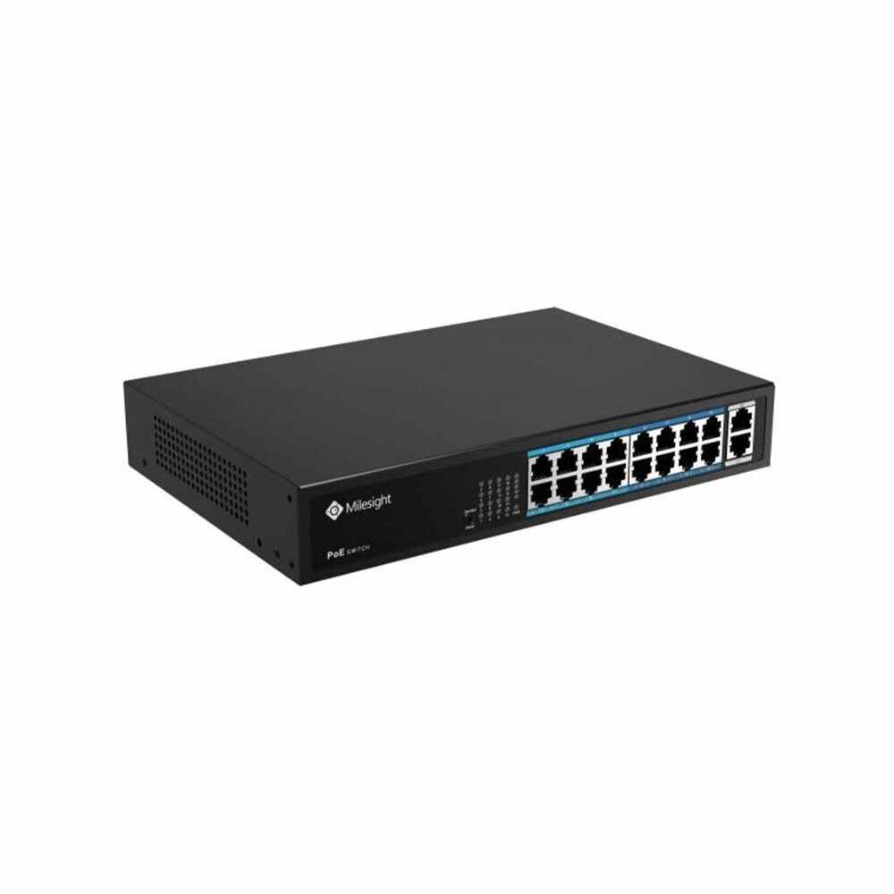 Switch cu 16 porturi PoE Milesight MS-S0216-GL, 14.8 Gbps, MAC 16.000, plug and play, SFP