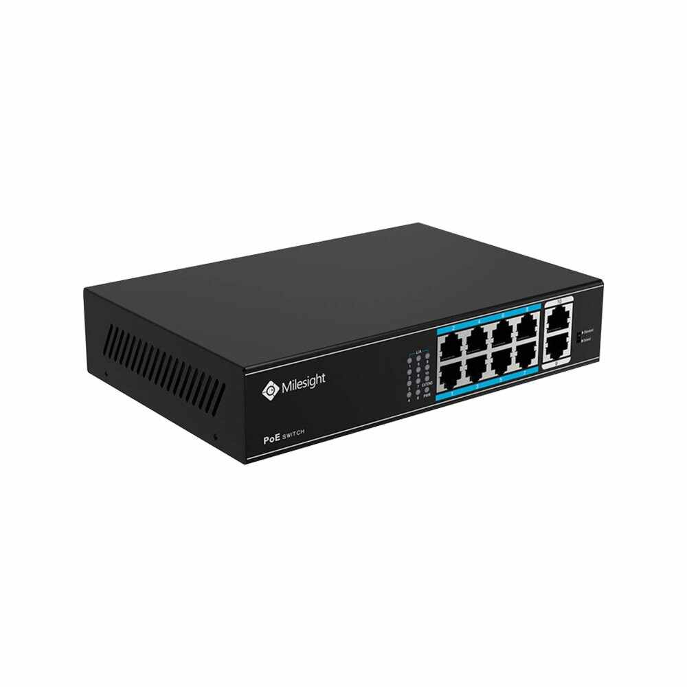 Switch cu 8 porturi PoE Milesight MS-S0208-EL, 2 Gbps, MAC 2.000, plug and play