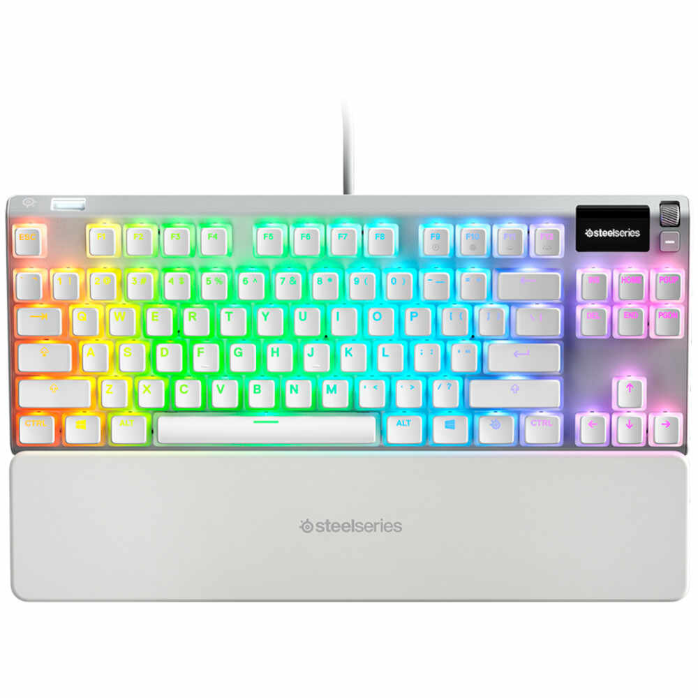 Tastatura gaming SteelSeries Apex 7 TKL Ghost, Iluminare RGB, Alb