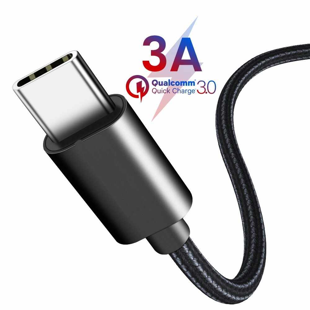Cablu USB Type C, incarcare rapida, transfer date, invelis de naylon impletit, 2 metri