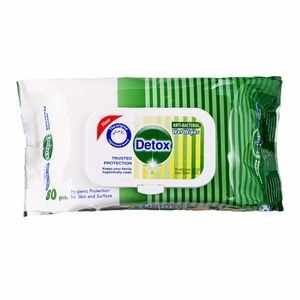 Servetele umede antibacteriene igienizante pentru maini, 80 buc/pachet verde, Detox