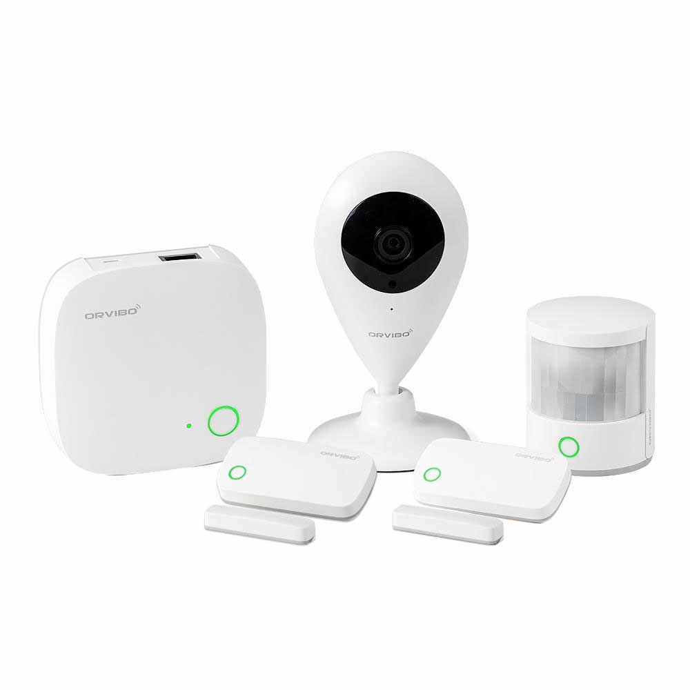 Sistem de alarma smart home WiFi Orvibo HSKP-1TO PRO EU, 1 MP, detector miscare, senzor magnetic usi/ferestre, hub central