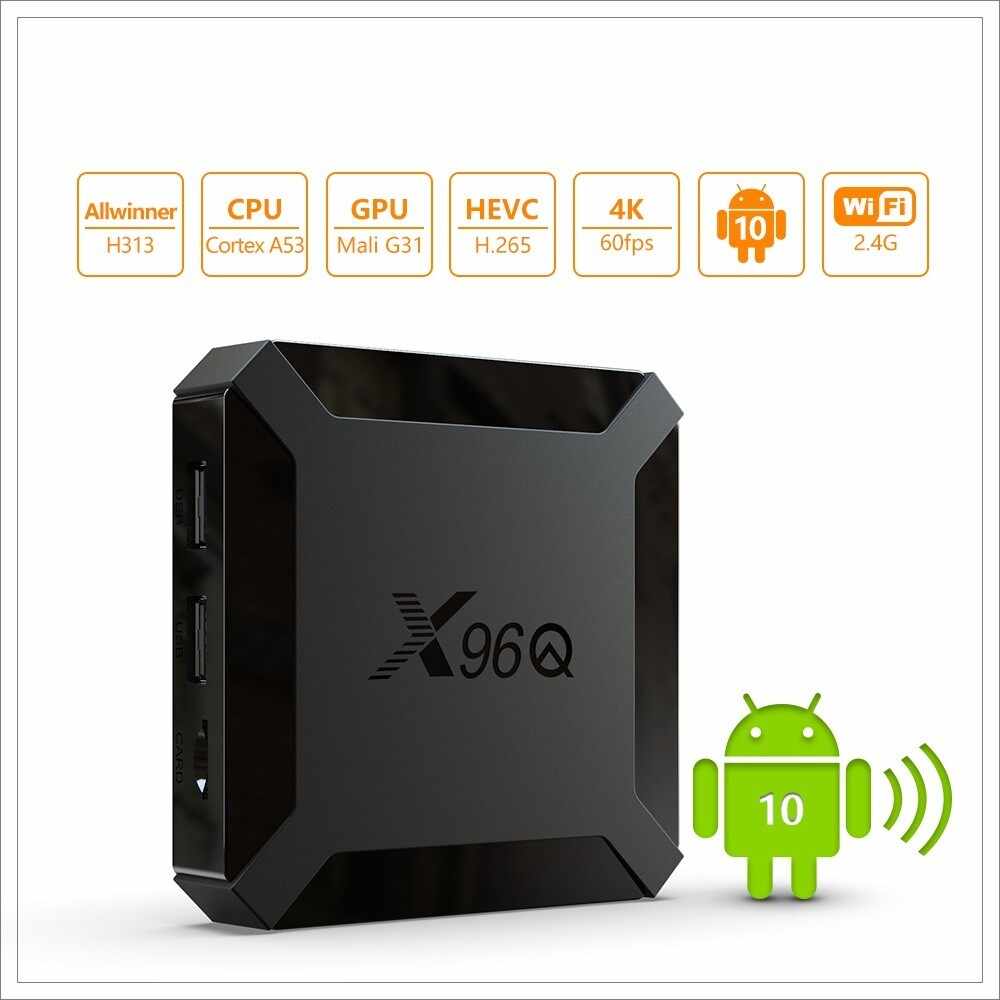 Media Player, Smart TV Box 4K, X96Q Android 10, 2gb/16gb, Wifi, Netflix