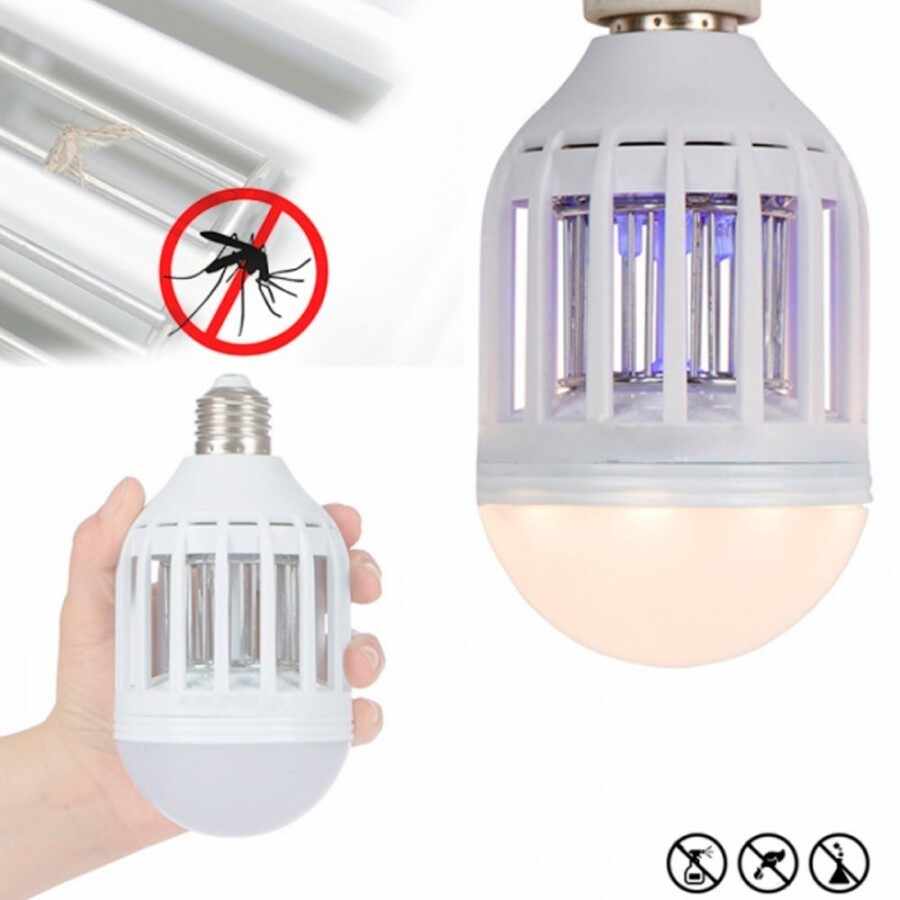 Bec LED 2 in 1 cu lampa UV insecte 1+1 gratis
