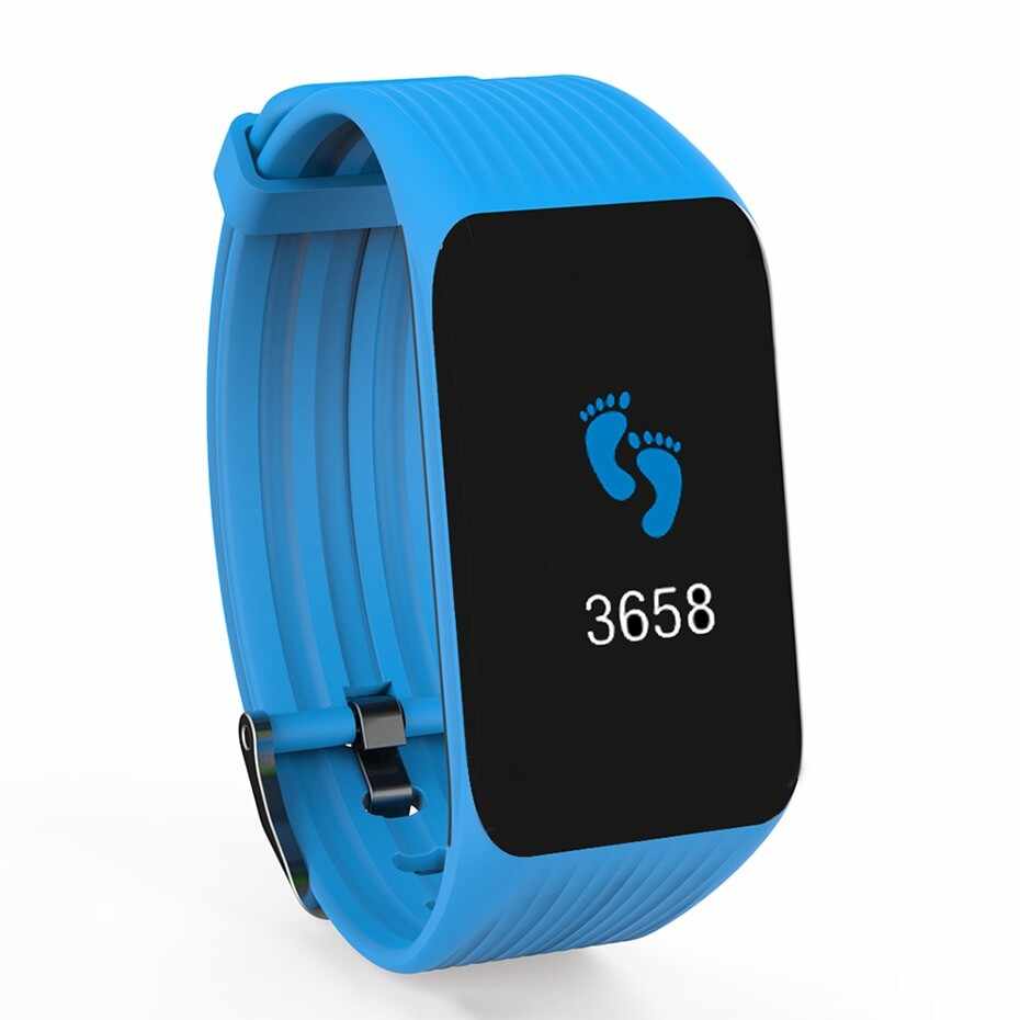 Bratara Fitness Techstar® K1 Albastru, 0.66 inch OLED, Alerte, Social Media, Monitorizare Cardiaca, IP65, Bluetooth 4.0