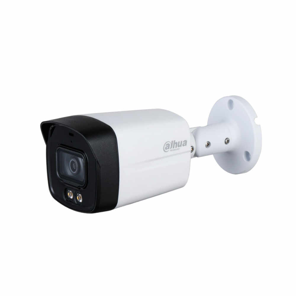 Camera supraveghere de exterior Dahua Starlight Full Color HAC-HFW1509TLM-A-LED, 5 MP, lumina alba 40 m, 3.6 mm, microfon