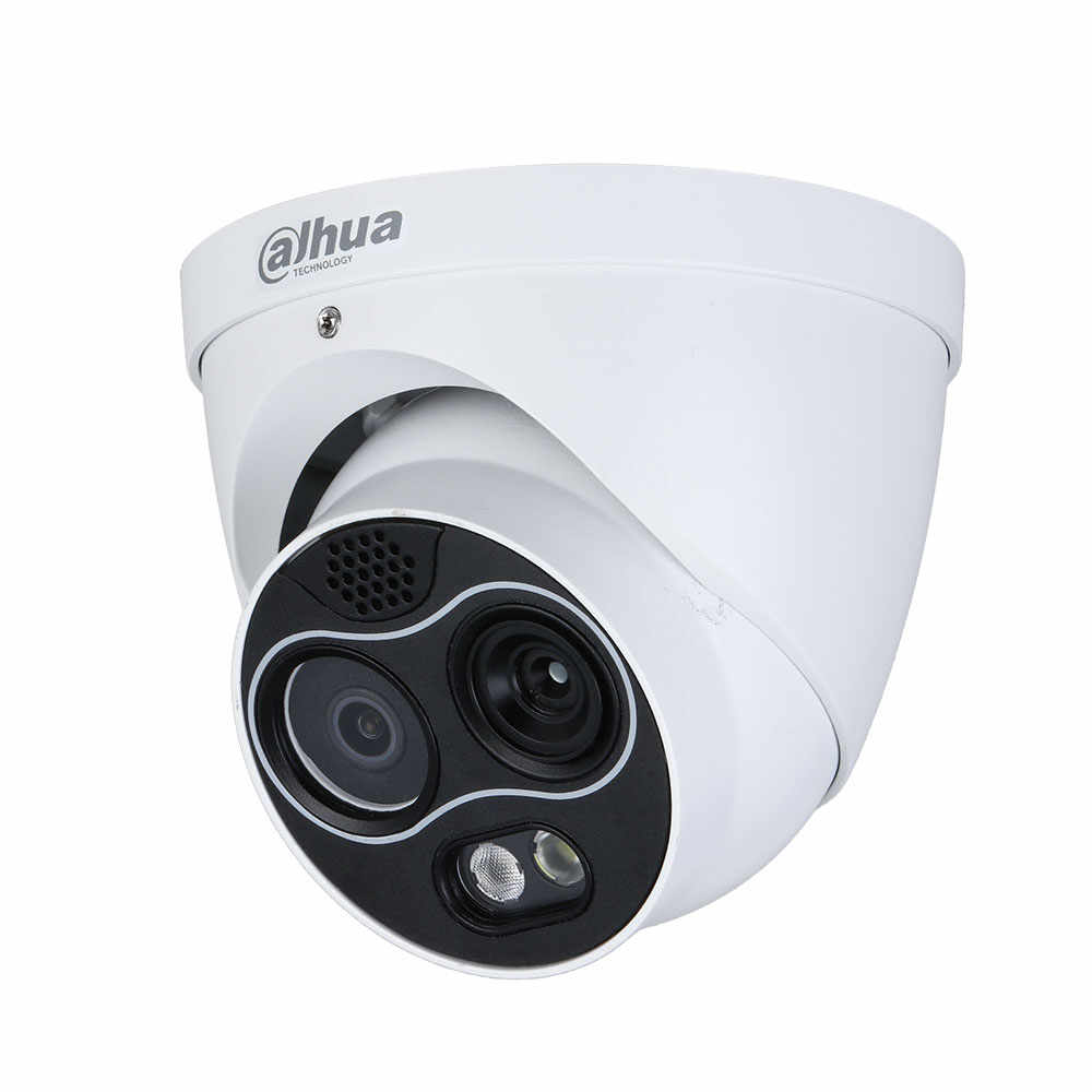 Camera supraveghere termica IP Dahua WizSense TPC-DF1241-D3F4, 4 MP, 4 mm, IR 30 m, detectie incendiu, functii smart, slot card