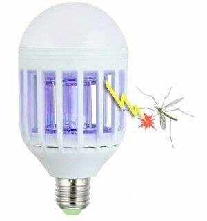 Bec LED 2 in 1 cu lampa UV anti insecte