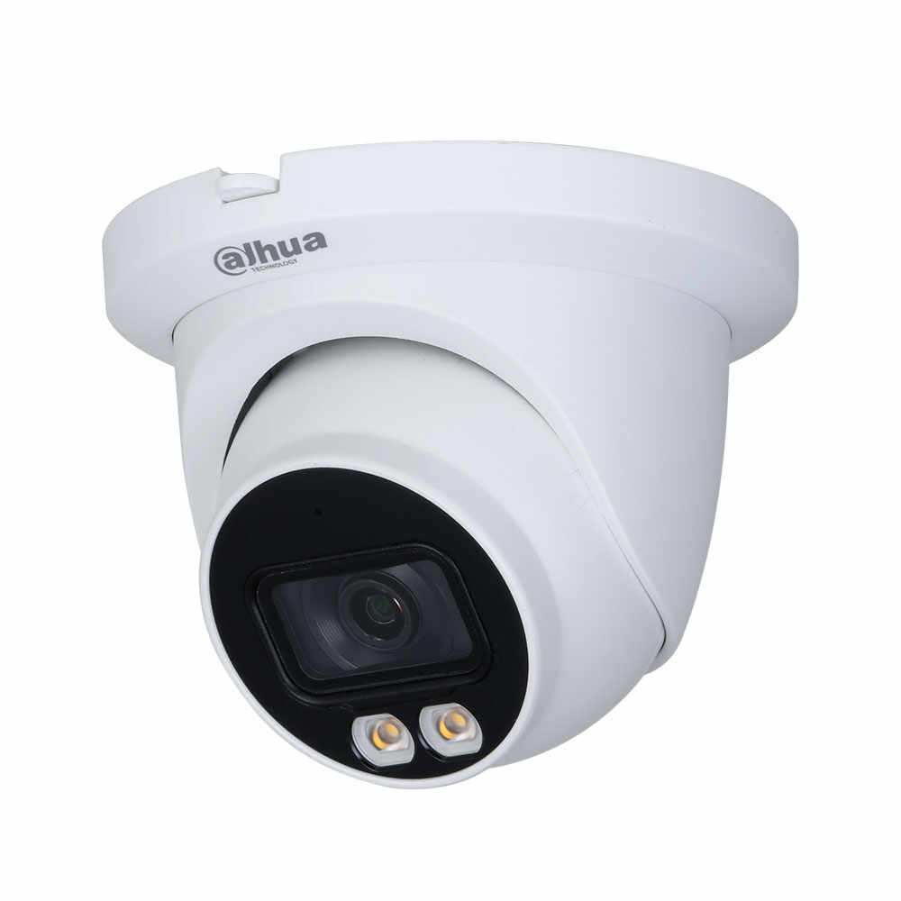 Camera supraveghere IP Dome Dahua Full Color WizSense IPC-HDW3549TM-AS-LED-0280B, 5 MP, 2.8 mm, lumina alba, microfon, slot card