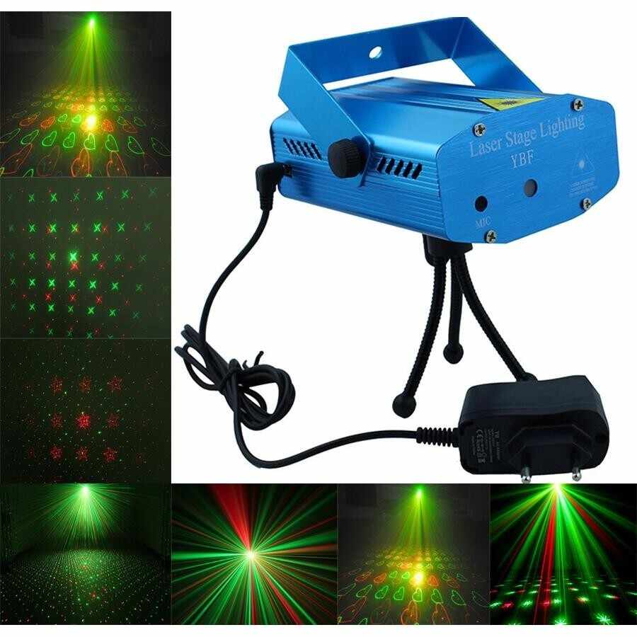 Mini Proiector Laser tip DPPS cu efect de artificii, luminite verzi si rosii pentru interior