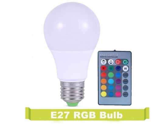 Bec Led, RGB(multicolor),7W, E27 control de la distanta - Telecomanda inclusa