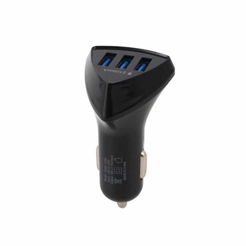 Incarcator USB Auto Universal Fast Charger, 5.0 V, 4.2 A Max, 3 Slot USB, Adaptor fara Cablu, Alb