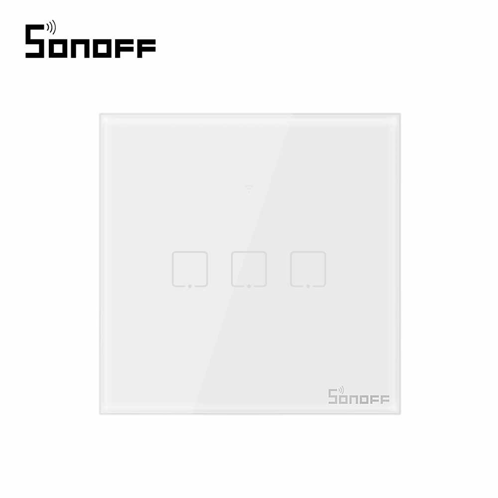 Intrerupator triplu cu touch Sonoff T1EU3C, Wi-Fi + RF, Control de pe telefonul mobil