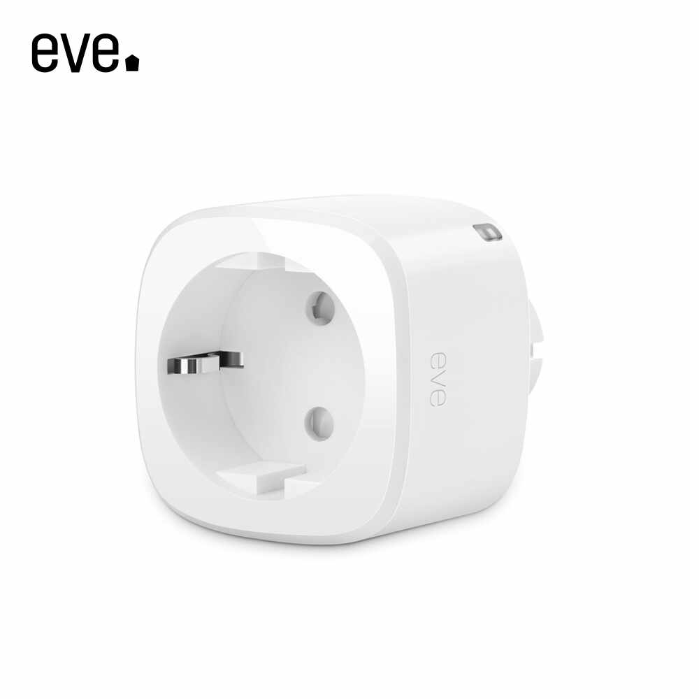 Priza inteligenta Eve Energy EU compatibil Apple HomeKit, Wireless, Monitorizare consum energie, Control de pe telefonul mobil