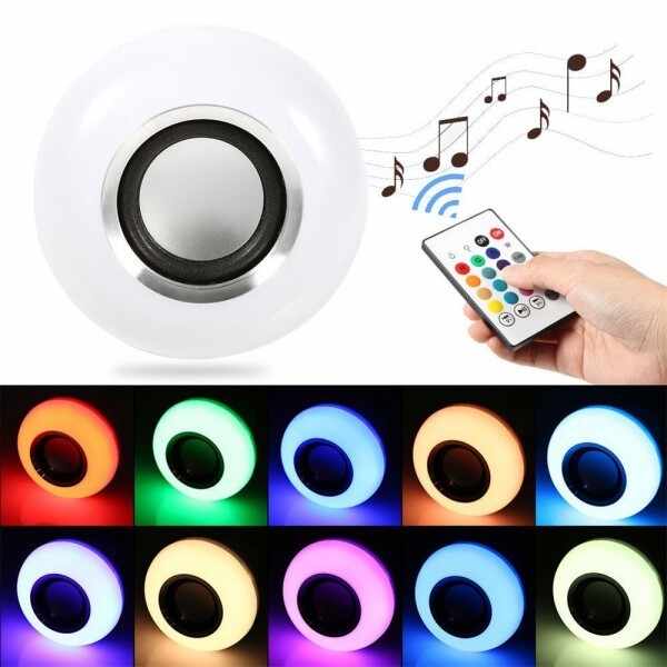 Bec muzical inteligent cu LED bluetooth telecomanda lumini colorate