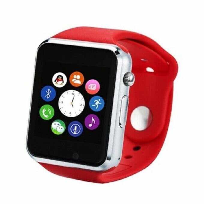 Ceas Smartwatch Techstar® A1, Bluetooth, Compatibil SIM si MicroSD, Rosu