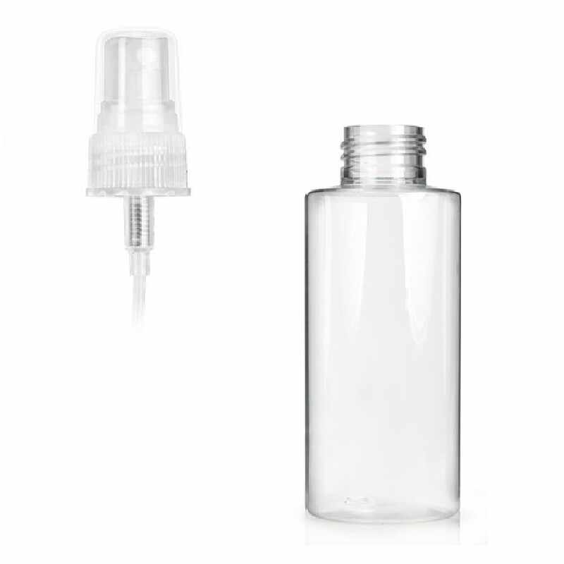 Flacon Pulverizator, 100 ml, Plastic Transparent, lichide, prafumuri, substante de curatare casnica, etc.