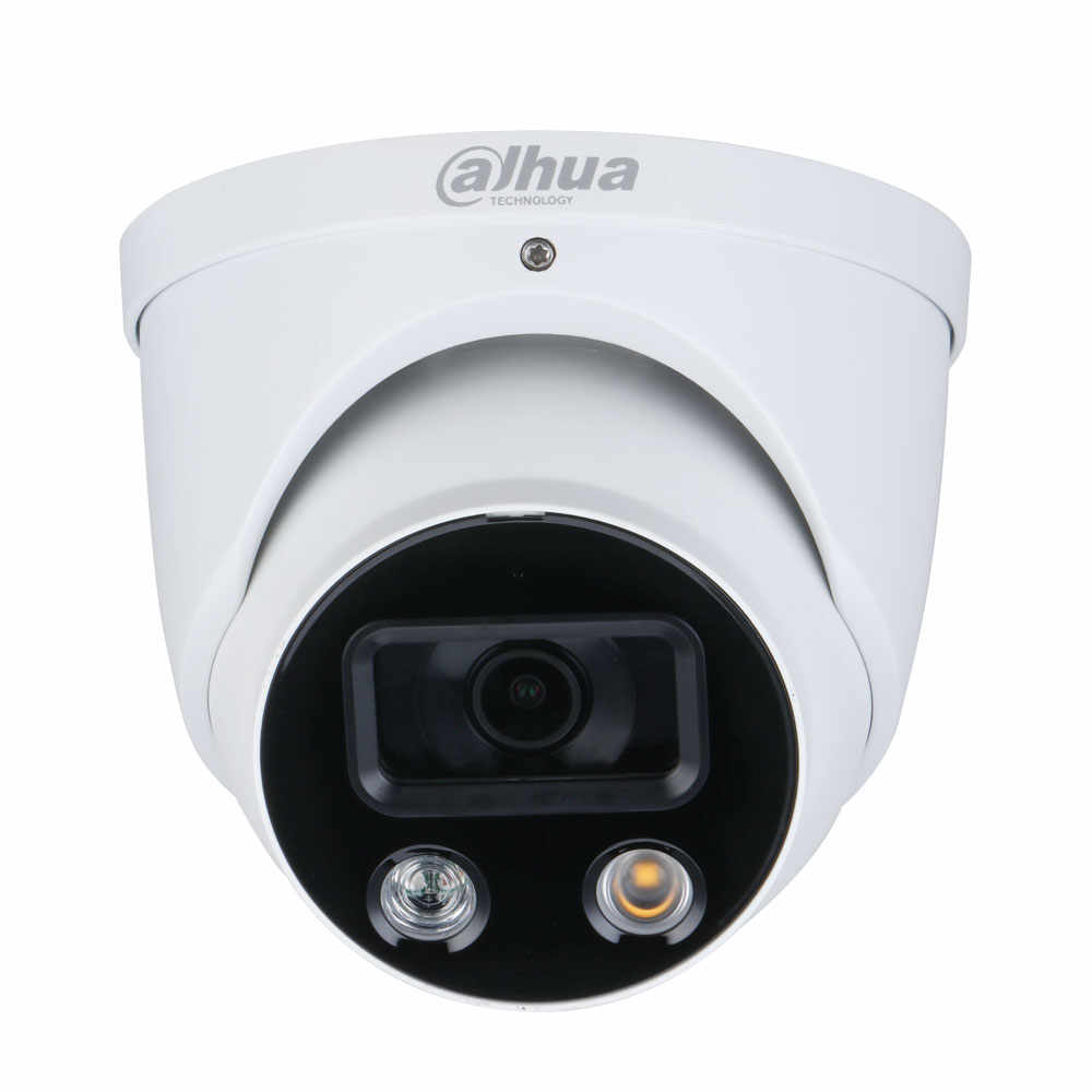 Camera supraveghere IP Dome Dahua Full Color WizSense IPC-HDW3249H-AS-PV-0280B, 2 MP, lumina alba 30 m, 2.8 mm, slot card, microfon