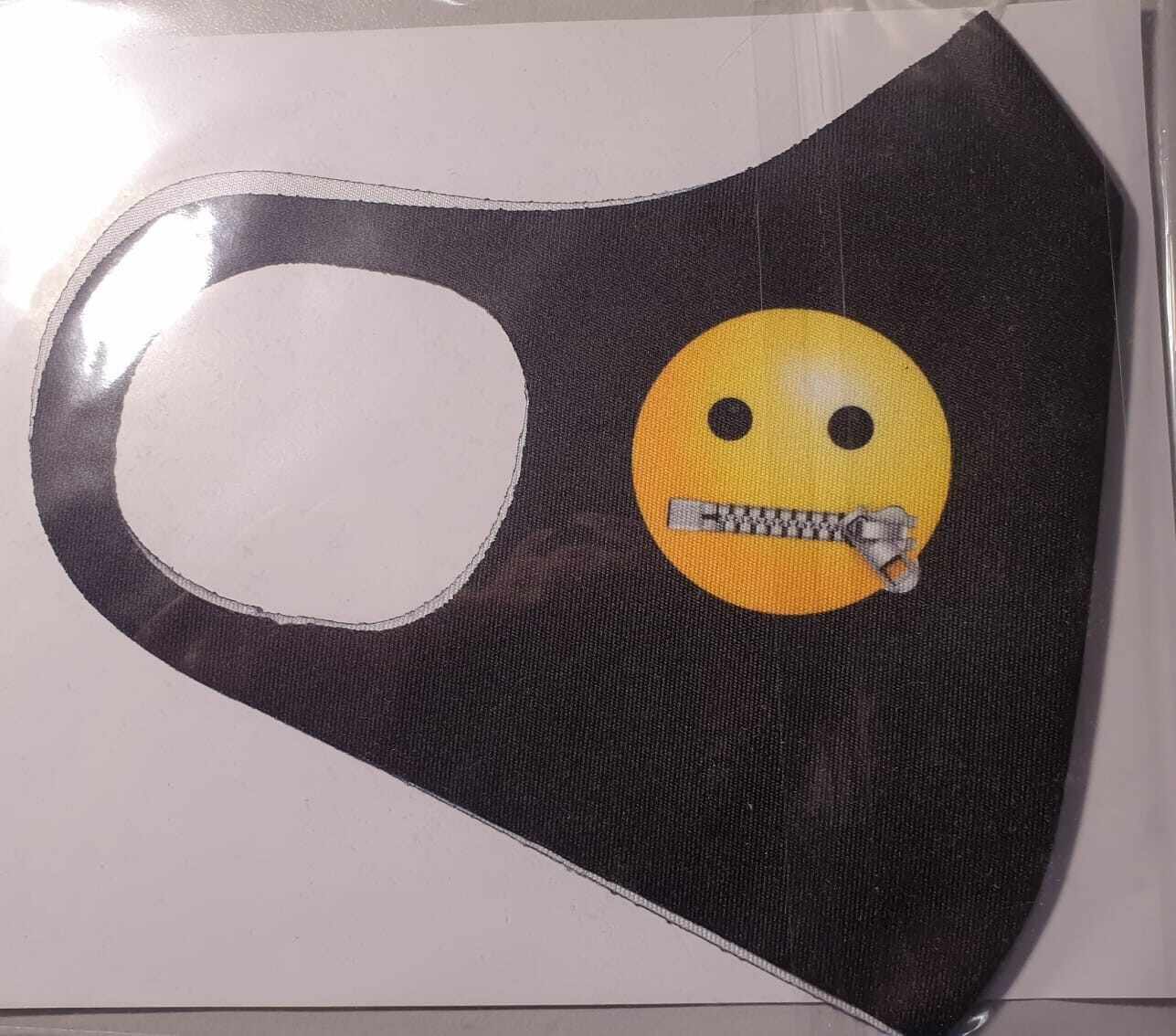 Masca protectie Emoji fermoar la gura, Reutilizabila + cadou