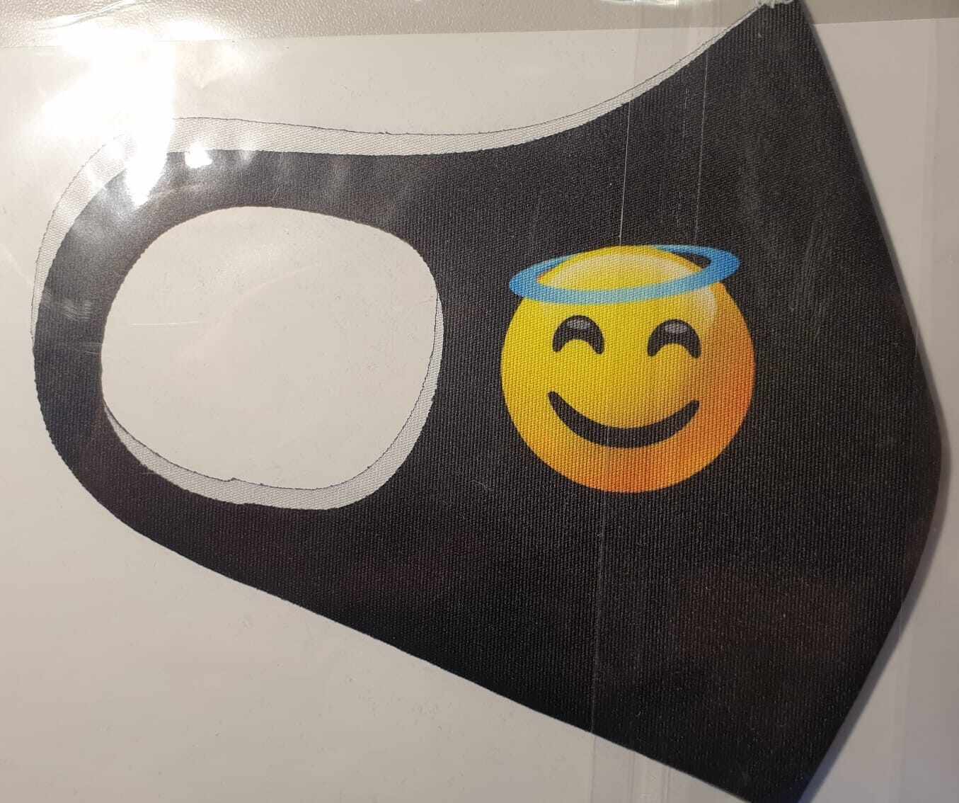 Masca protectie Emoji ingeras, reutilizabila + cadou