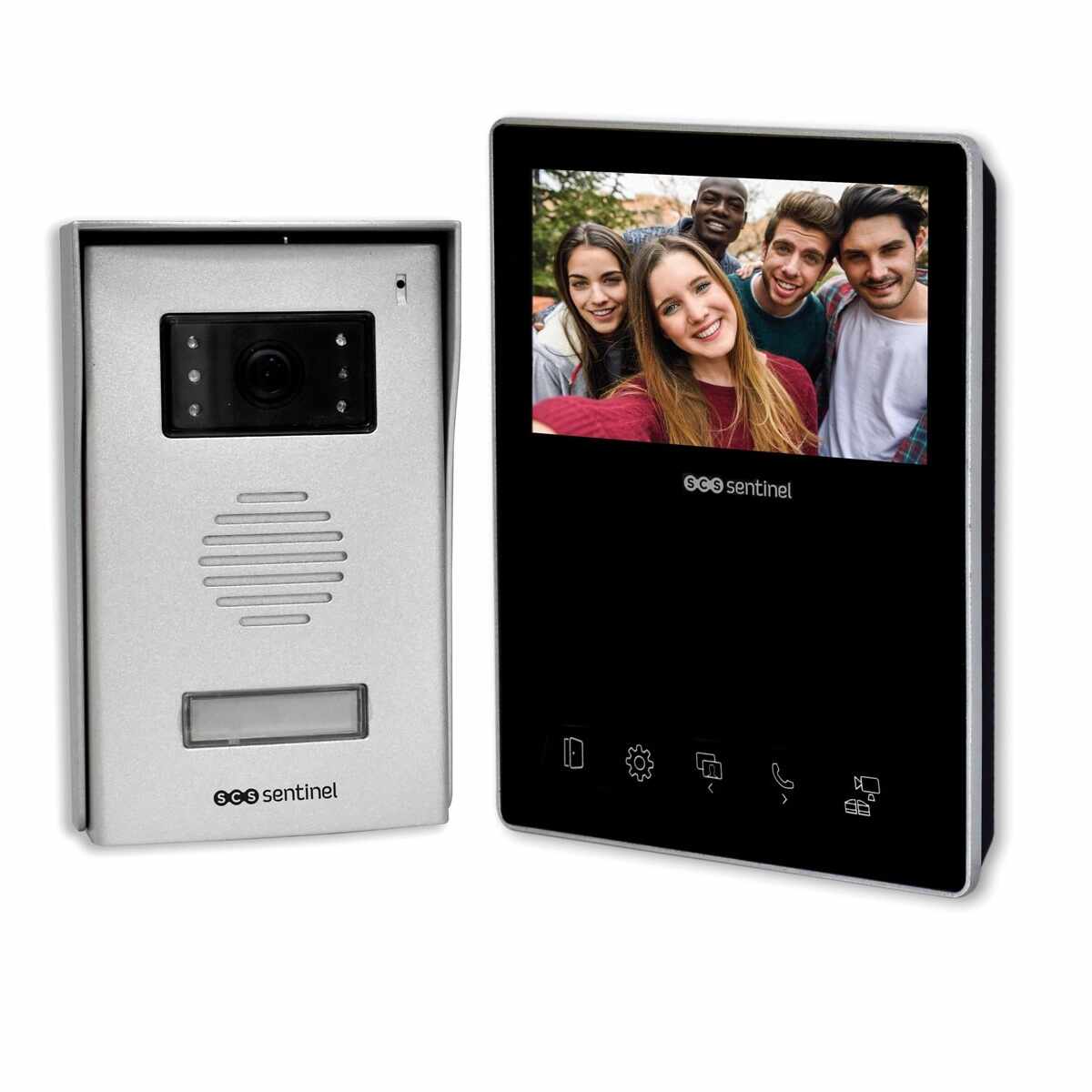 Interfon video cu fir SCS Sentinel VisioKit 4.3 Display tactil color 4.3 inch, Vedere nocturna, 10 Melodii