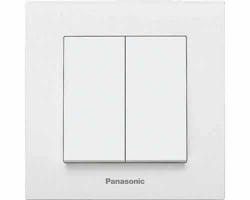 Intrerupator dublu Panasonic Karre Plus, alb, incl. rama calitate premium