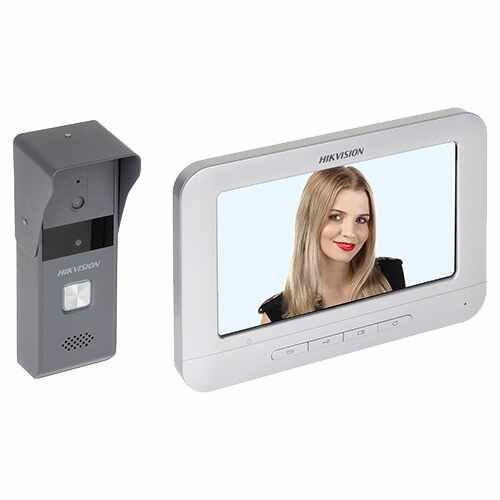 Kit videointerfon analogic HikVision DS-KIS203 cu Monitor video si Post exterior, Ecran 7 inch TFT Color