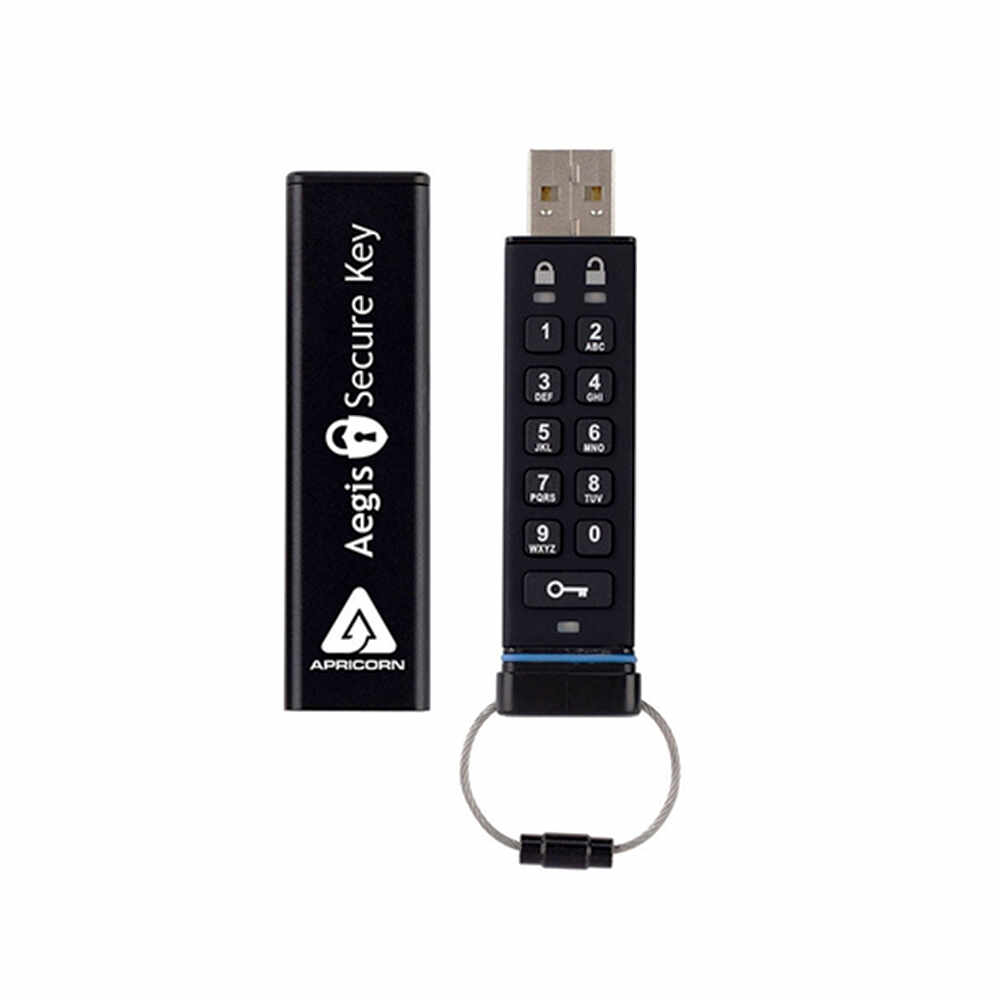 Stick USB 8GB cu criptare profesionala Aegis Secure Key Apricorn ASK-256-8GB