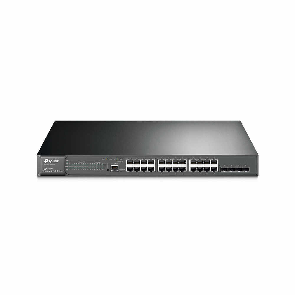 Switch cu 24 de porturi PoE+ TP-Link T2600G-28MPS(TL-SG3424P), 16000 MAC, 56 Gbps, cu management