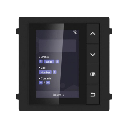 Modul afisaj LCD TFT HikVision DS-KD-DIS, Pentru interfon modular, 4 Butoane, Afisaj digital