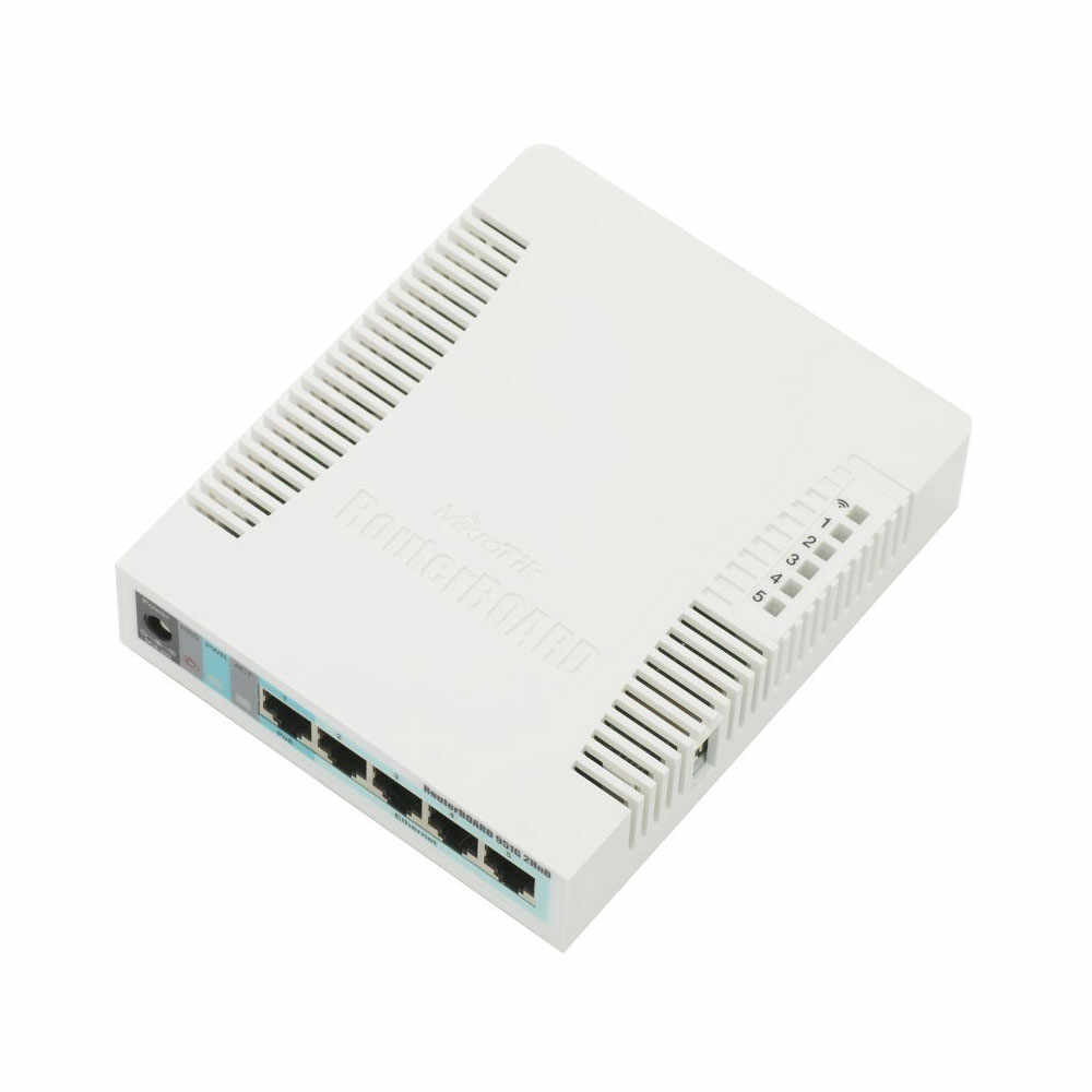 Acces Point wireless MikroTik RB951G-2HND, 5 porturi, 2.4 GHz, 300 Mbps, PoE pasiv