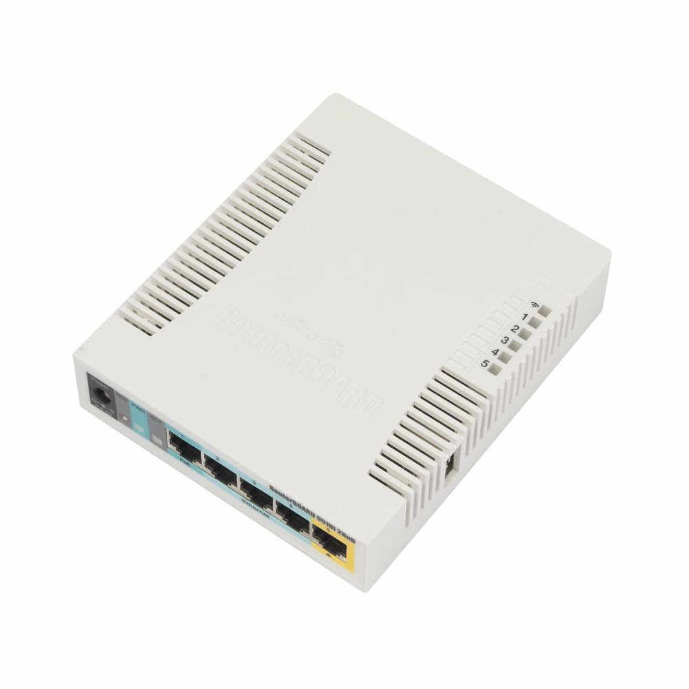 Acces Point wireless MikroTik RB951UI-2HND, 5 porturi, 2.4 GHz, 300 Mbps, PoE pasiv