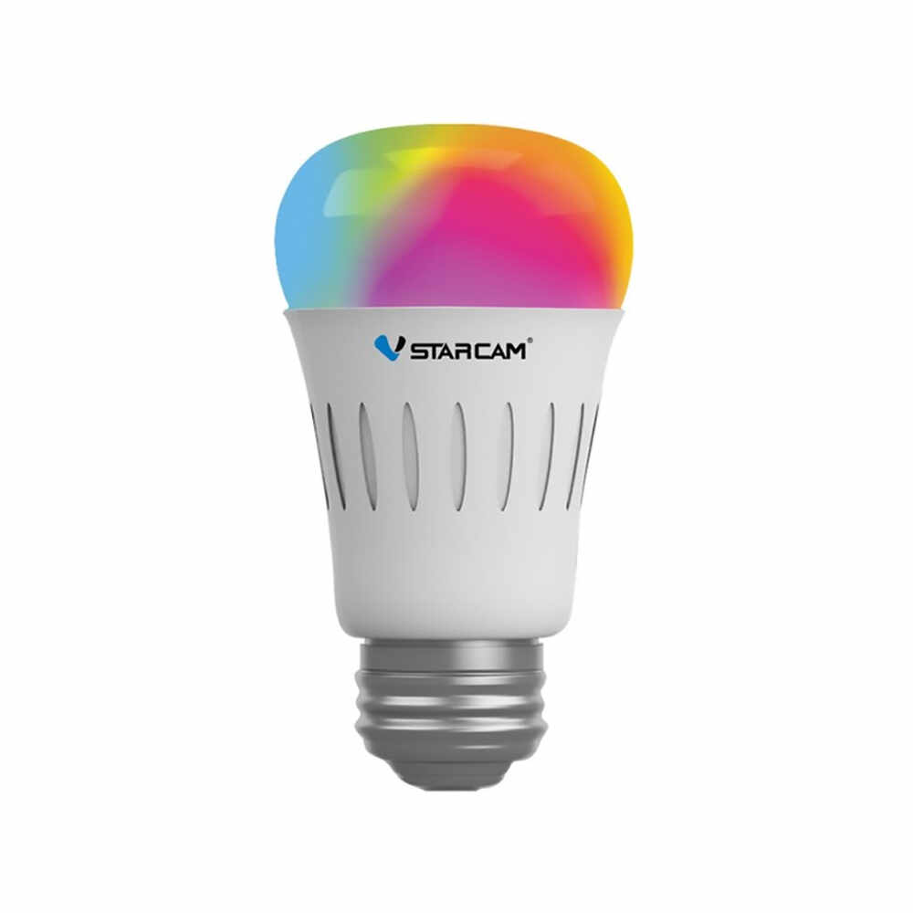 Bec smart multicolor LED WiFi Vstarcam WF820, 6W, control de pe telefon, 16 milioane culori, E27