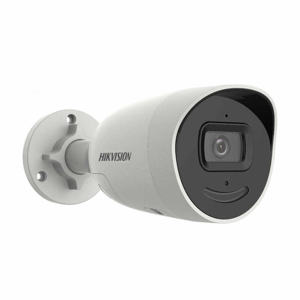 Camera supraveghere IP exterior Hikvision AcuSense DarkFighter DS-2CD2026G2-IU/SL, 2 MP, IR 40 m, 2.8 mm, microfon, stroboscop, slot card